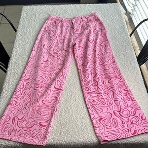 Bailey Rose Pink Patterned Wide Leg Jeans